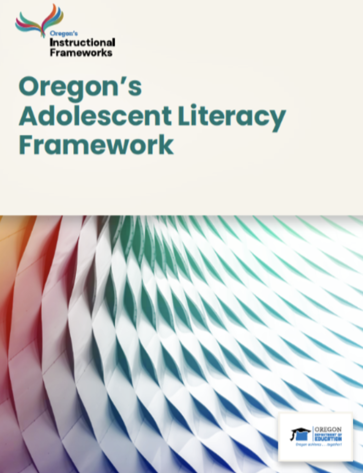 The cover of Oregon's Adolescent Literacy Framework